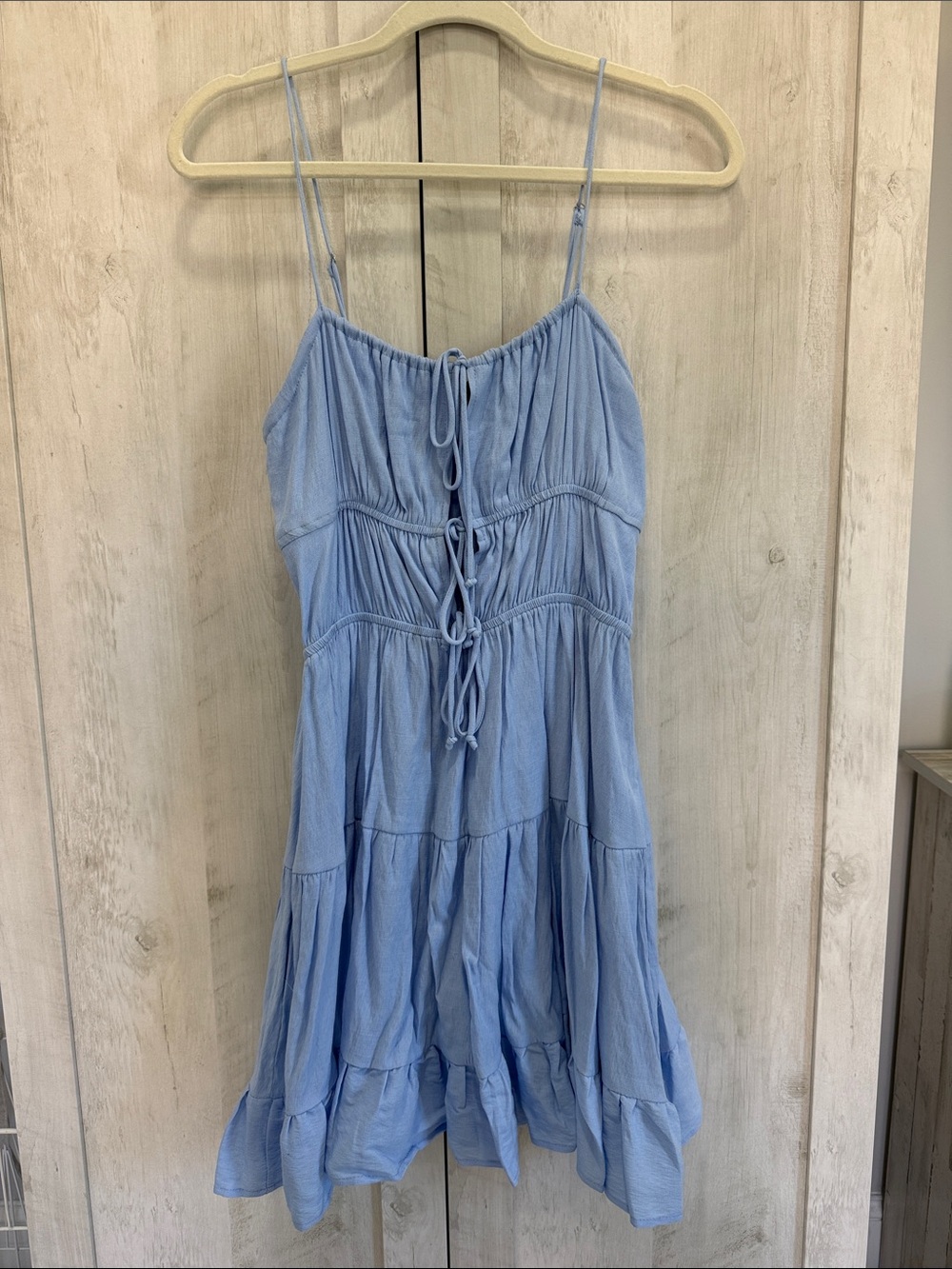 Light Blue Tie-Front Sundress